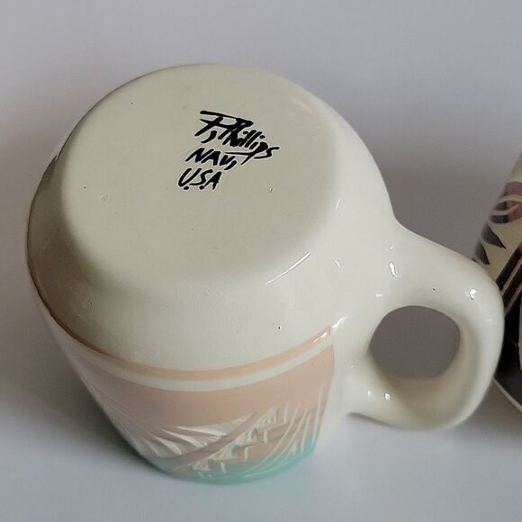 Vintage Signed Ute Navajo Pottery mug Coffee Cup Excellent set of 4 - Picture 8 of 11